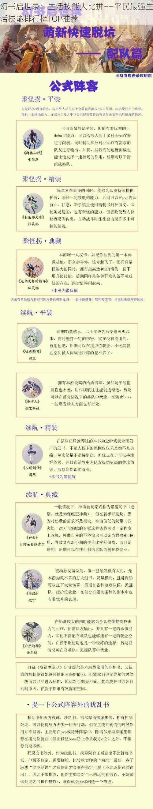 幻书启世录：生活技能大比拼——平民最强生活技能排行榜TOP推荐