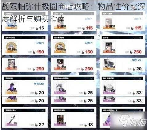 战双帕弥什极圈商店攻略：物品性价比深度解析与购买指南